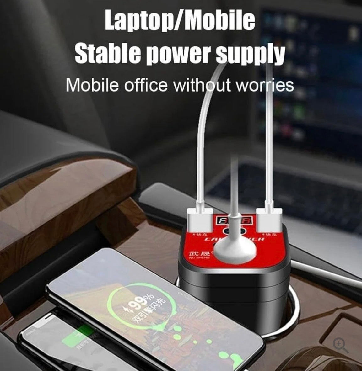 Eccentrix™️ Universal Car Mounted Power Inverter With Display (Turns Car Battery To 220V
Safely)