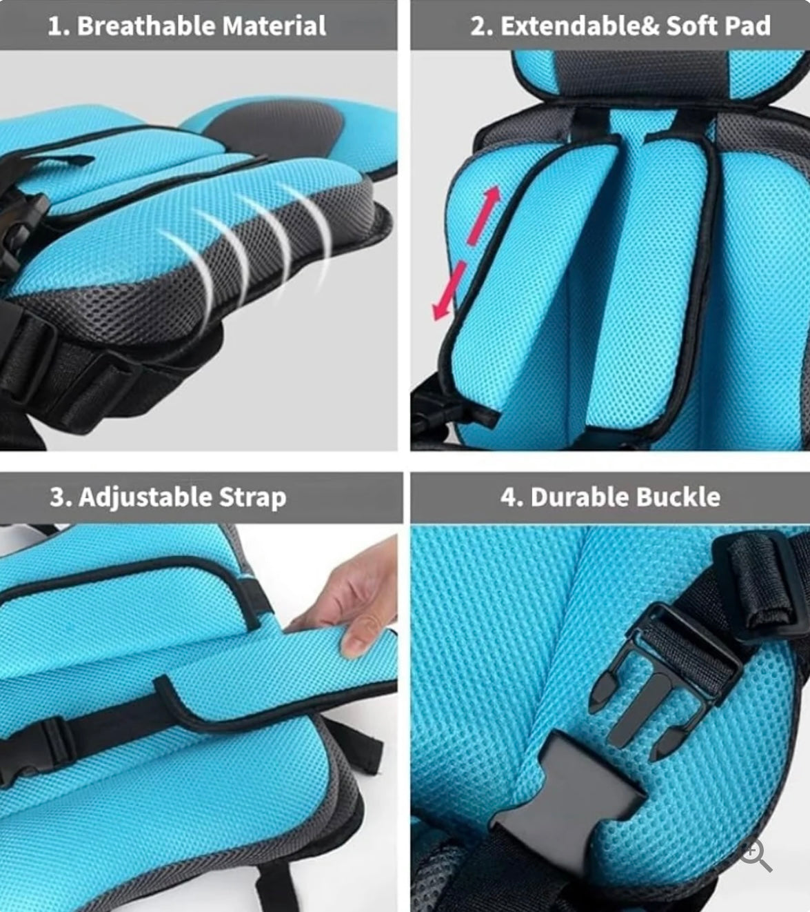 Eccentrix™️ Car Backseat Safety Chair With Adjustable Belts