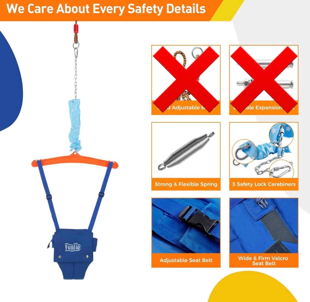 Eccentrix™️ Baby Bounce Sensory Exercise Indoor and Outdoor Swing (The Rope Is Not Included)