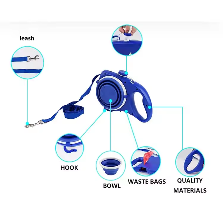 Eccentrix™️Multifunctional Dog Leash, Built-in Water Bottle 4 in 1 Function
